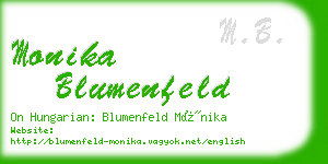 monika blumenfeld business card